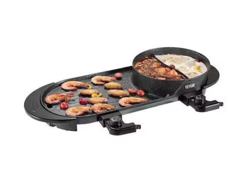 VEVOR Aluminum Alloy 2 in 1 Electric BBQ Grill and Hot Pot 72 sq. in. - Lot 432JF