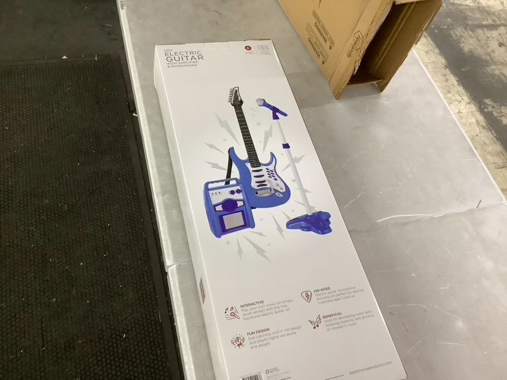 Kids Electric Guitar Toy Play Set w/ 6 Songs, Microphone, Amp - Image 2 - Lot 570