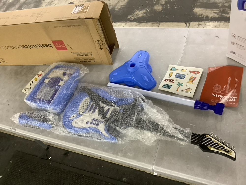 Kids Electric Guitar Toy Play Set w/ 6 Songs, Microphone, Amp - Image 3 - Lot 570