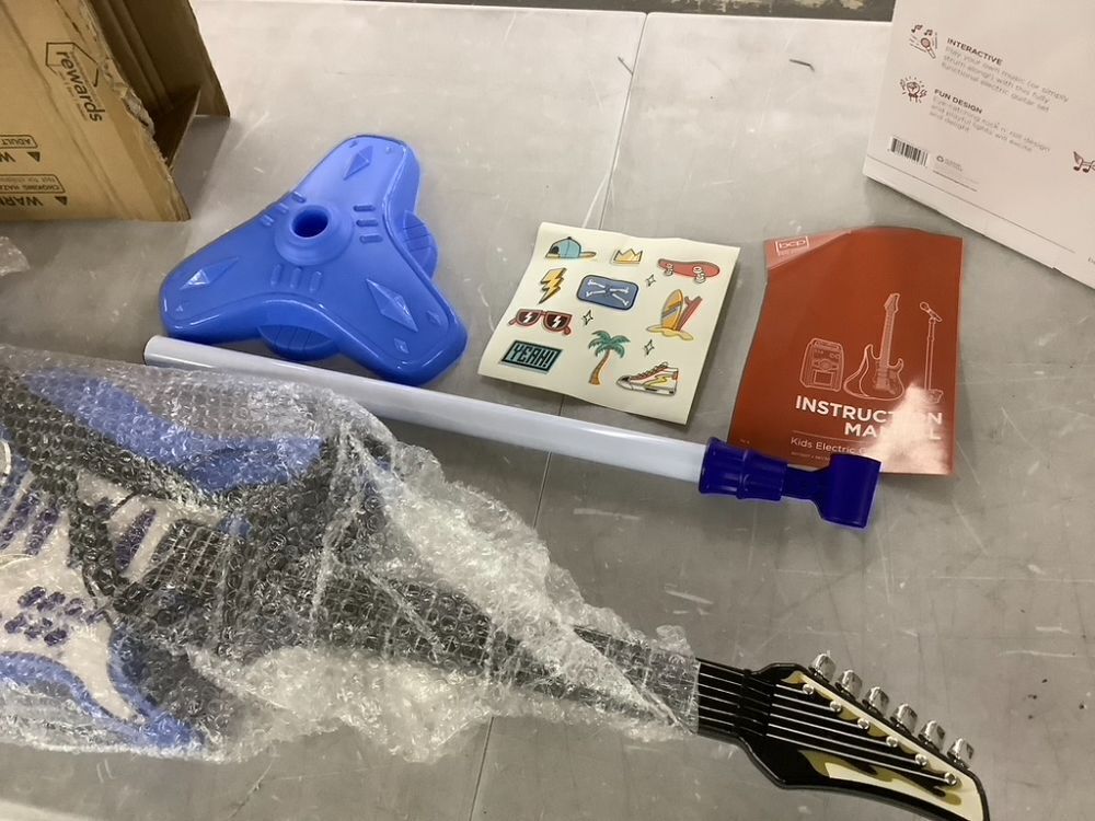 Kids Electric Guitar Toy Play Set w/ 6 Songs, Microphone, Amp - Image 4 - Lot 570