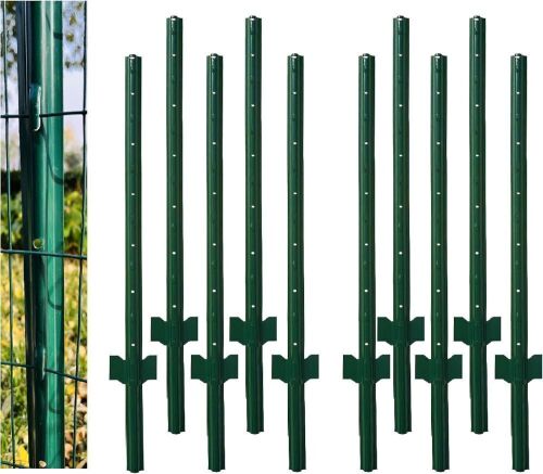 Metal U-Channel Fence Post Green 4 Feet, Pack of 10 - Lot 572