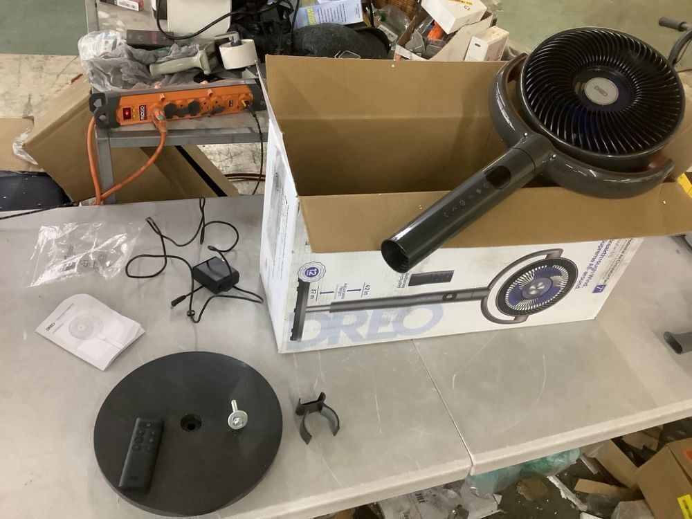 DREO 7 in. Adjustable Pedestal Floor Fan w/Remote, 8-Speeds, 25 dB, 8 Hr Timer, 35-40 in. Adj. Ht, 120° 3D Oscillation, Black - Image 2 - Lot 649JF