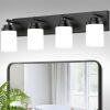 Modern LED Vanity Light with White Glass Shades - Thumbnail 1