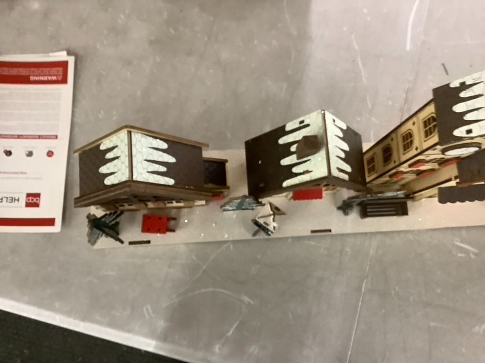 Pre-Lit Wooden Christmas Village, Winter Mantel Decor w/ 20 LED Lights - Image 6 - Lot 667