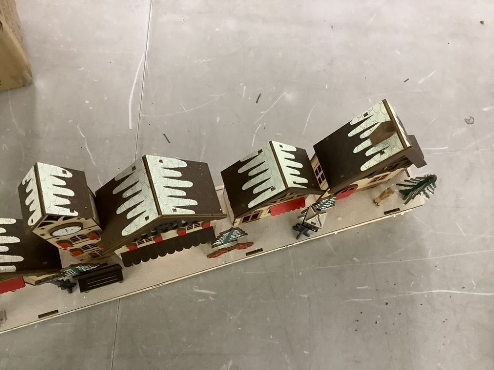 Pre-Lit Wooden Christmas Village, Winter Mantel Decor w/ 20 LED Lights - Image 7 - Lot 667