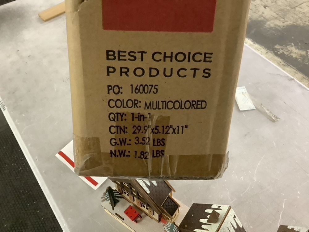 Pre-Lit Wooden Christmas Village, Winter Mantel Decor w/ 20 LED Lights - Image 9 - Lot 667