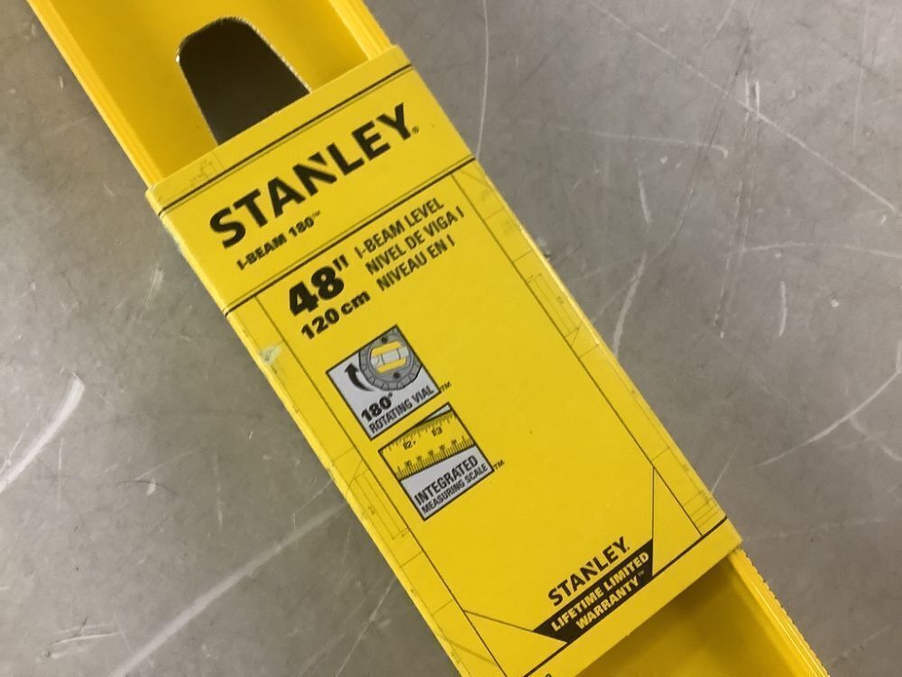 Stanley 48 in. Non-Magnetic 180 Aluminum I-Beam Level - Image 4 - Lot 740JF