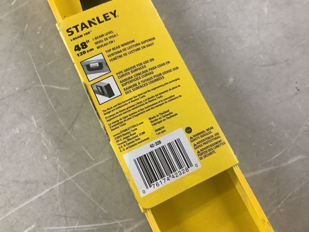 Stanley 48 in. Non-Magnetic 180 Aluminum I-Beam Level - Image 6 - Lot 740JF