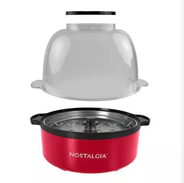 Nostalgia 750-Watt 192 oz. Stainless Steel Stirring Popcorn Machine - Red - Image 1 - Lot 744JF