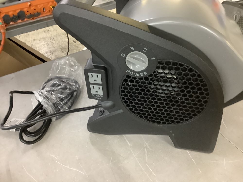 Lasko Pivoting 11.2 in. 3 Speed High Velocity Blower Fan, 375 CFM, 2 120V Outlets, Circuit Breaker - Image 2 - Lot 745JF