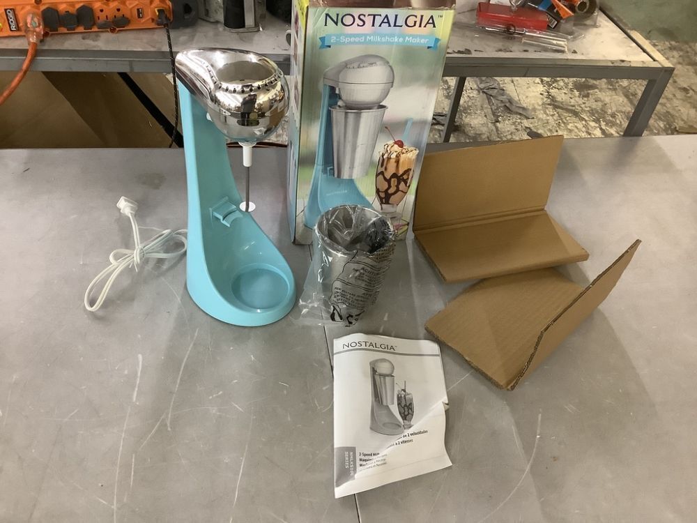 Nostalgia 100 W Blue Milkshake Maker with 2-Speeds - Image 2 - Lot 748JF