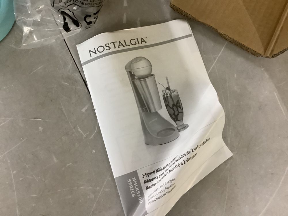 Nostalgia 100 W Blue Milkshake Maker with 2-Speeds - Image 4 - Lot 748JF