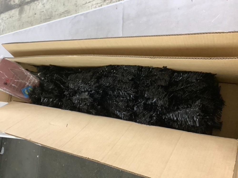 7.5' Black Artificial Pencil Holiday Christmas Tree - Image 1 - Lot 764