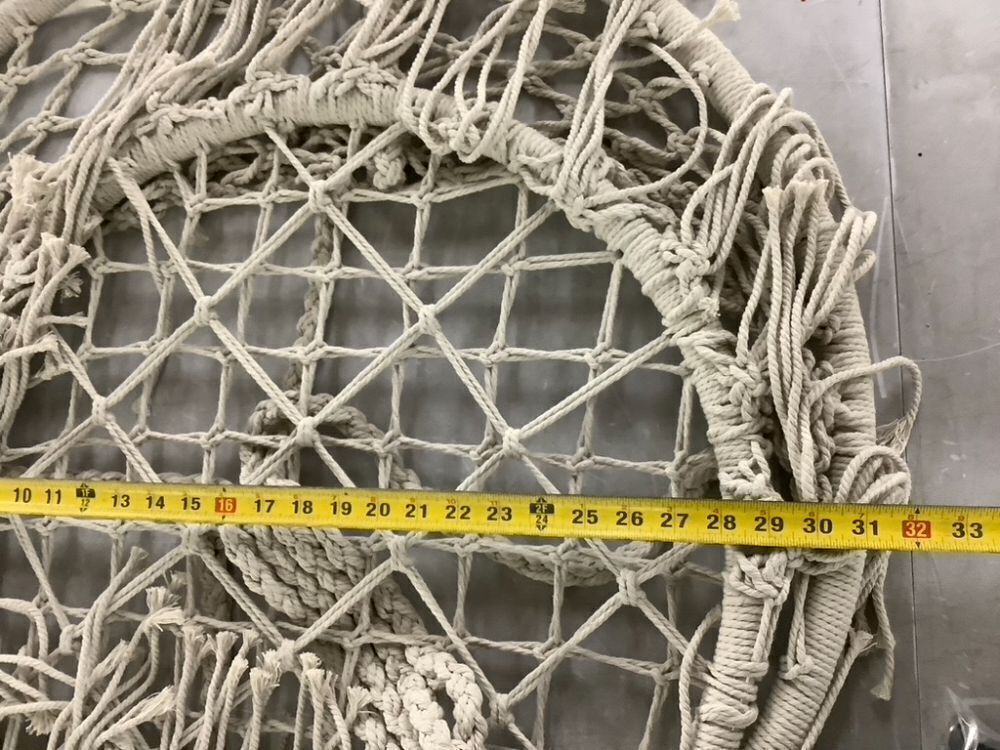 Cotton Macrame Hammock Hanging Chair Swing, Handwoven w/ Backrest - Image 5 - Lot 768