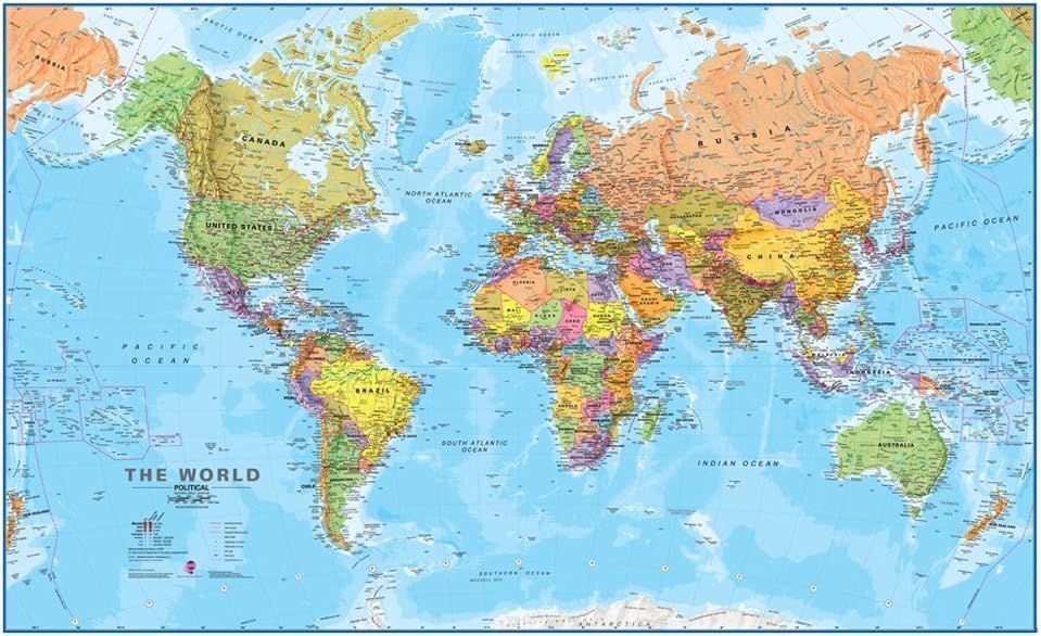 Maps International Giant World Map, 46 x 80, Fully Laminated - Image 1 - Lot 777