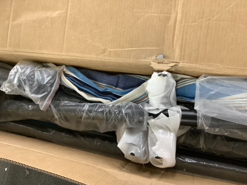 2-Person Brazilian-Style Double Hammock w/ Carrying Bag and Steel Stand - Image 5 - Lot 780