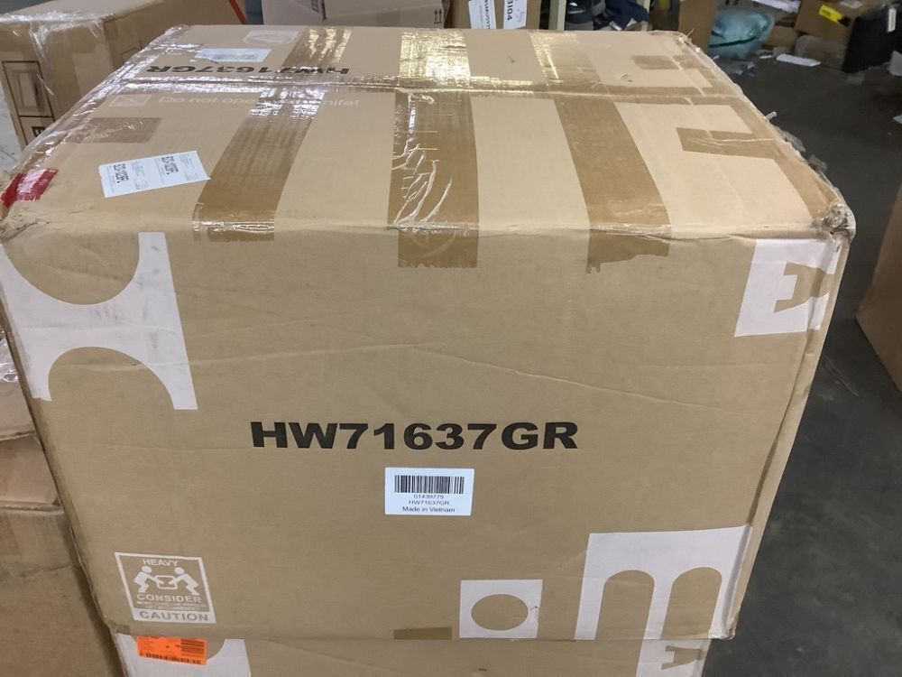 HONEY JOY 3-Piece Wicker Patio Conversation Set with Gray Cushions - Image 2 - Lot 1201