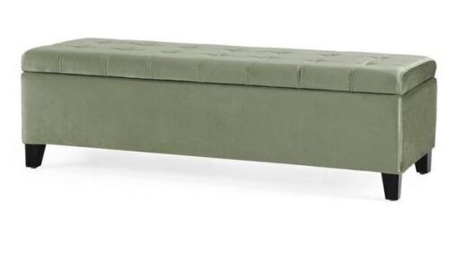 Harper & Bright Designs Pale Green 50 in. Upholstered Storage Bench Ottoman - Lot 86JF