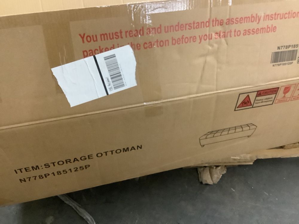 Harper & Bright Designs Pale Green 50 in. Upholstered Storage Bench Ottoman - Image 4 - Lot 86JF