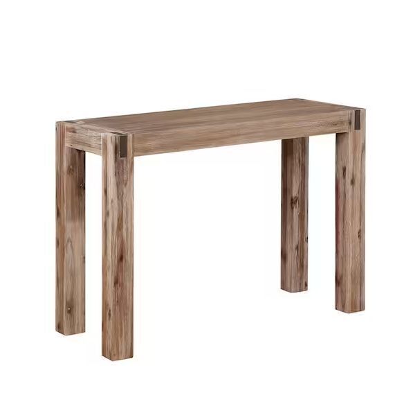 Alaterre Furniture Woodstock 40 in. Rectangle Console Table with Brushed Driftwood Legs and Metal Inset - Image 1 - Lot 87JF