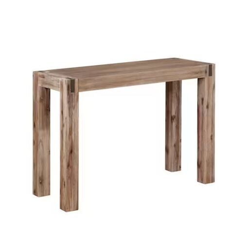 Alaterre Furniture Woodstock 40 in. Rectangle Console Table with Brushed Driftwood Legs and Metal Inset - Lot 87JF