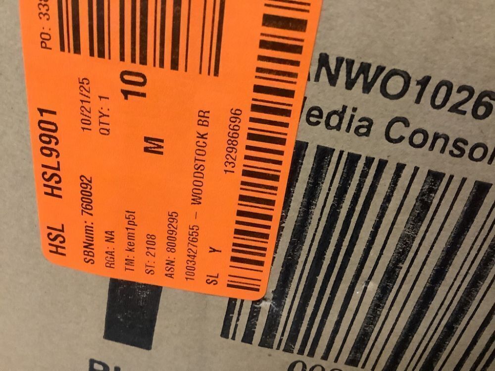 Alaterre Furniture Woodstock 40 in. Rectangle Console Table with Brushed Driftwood Legs and Metal Inset - Image 6 - Lot 87JF