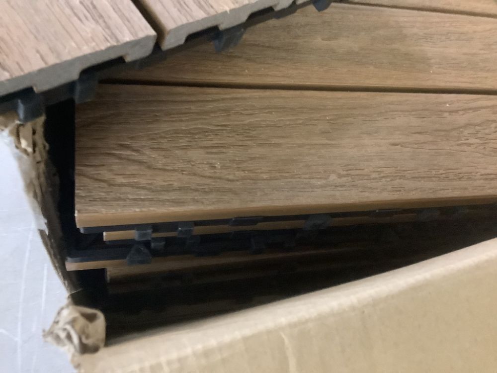 NewTechWood UltraShield Naturale 1 ft. x 1 ft. Quick Deck Outdoor Composite Deck Tile in Peruvian Teak (10 sq. ft. Per Box) - Image 3 - Lot 340JF