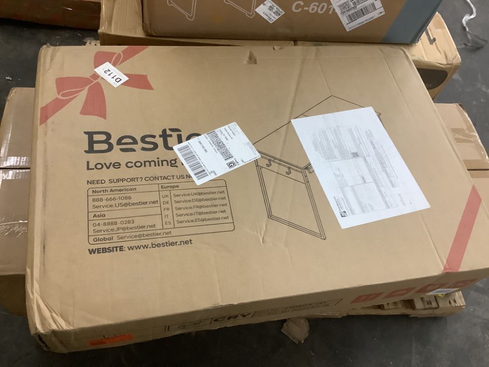 Bestier 48 in. Rectangular Cherry 2-Drawers Computer Writing Desk with Open Storage and Keyboard Tray - Image 2 - Lot 345JF