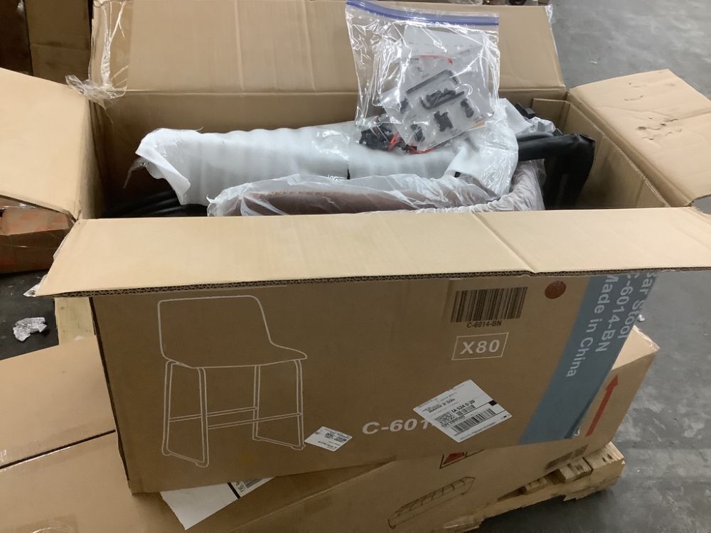 Brown Faux Leather 30 in. Counter Height Bar Stools, Set of 2 - Image 2 - Lot 346JF