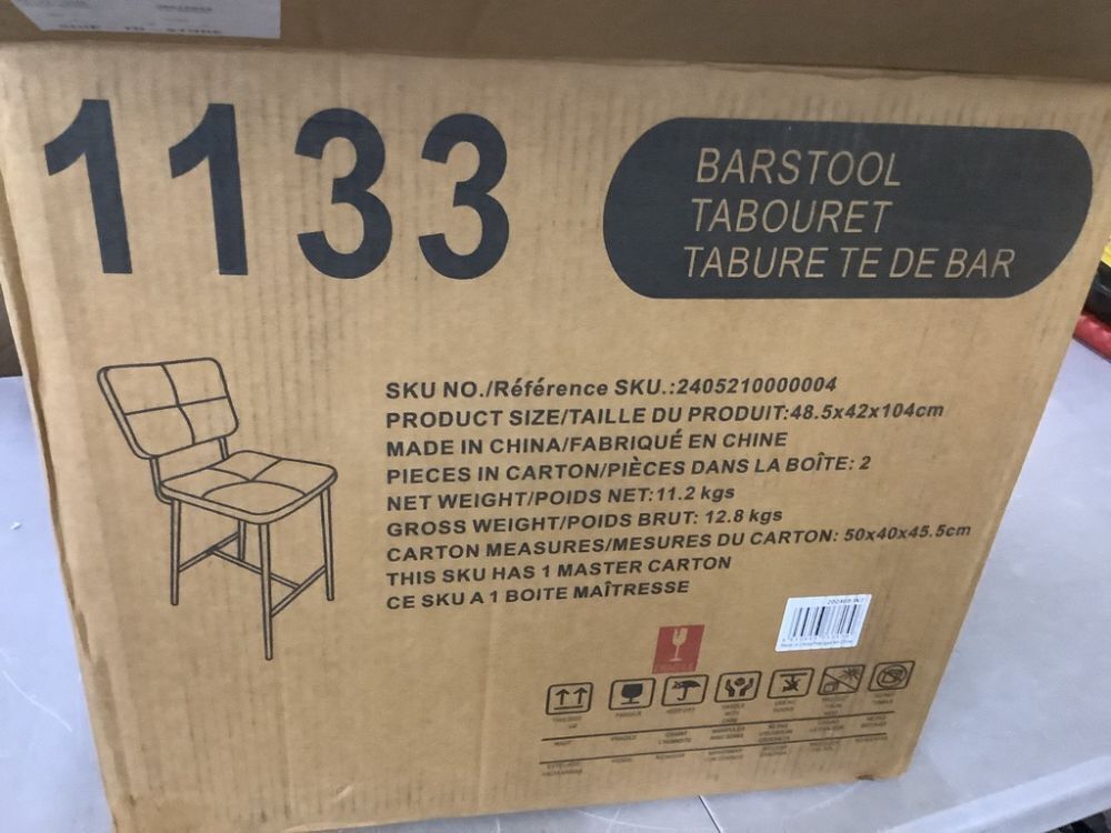 StyleWell 29 in. Blackburn Mid-Century Modern Cognac Faux Leather Bar Stool with Black Metal Frame (Set of 2) - Image 3 - Lot 348JF