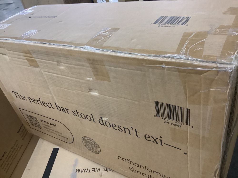 Nathan James Gracie 24 in. Modern Counter Height Wood Bar Stool w/ Back, Textured Linen Upholstery, Cream Boucle/Dark Brown - Image 6 - Lot 83JF