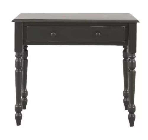 Carolina Chair & Table 34 in. Rectangular Antique Black Writing Desk with Keyboard Tray - Lot 85JF