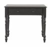 Carolina Chair & Table 34 in. Rectangular Antique Black Writing Desk with Keyboard Tray - Thumbnail 1