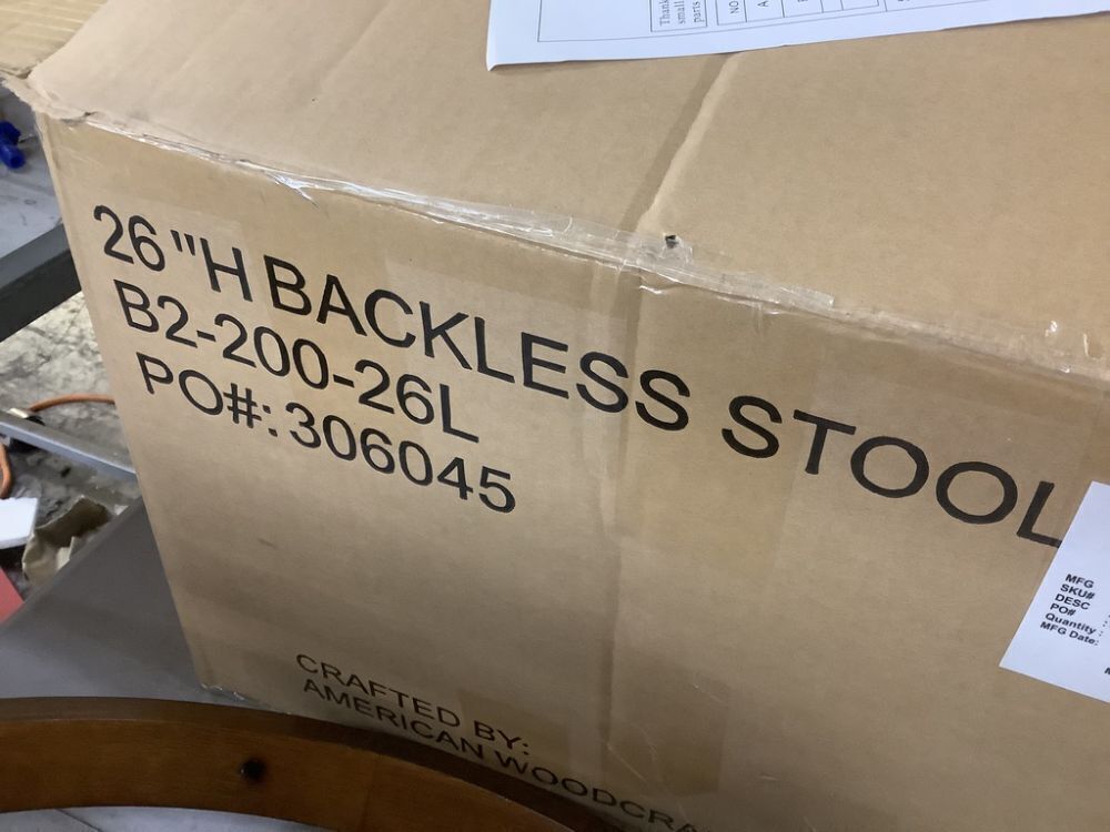 American Woodcrafters Stella 26 in. Medium Walnut Swivel Bar Stool - Image 6 - Lot 350JF