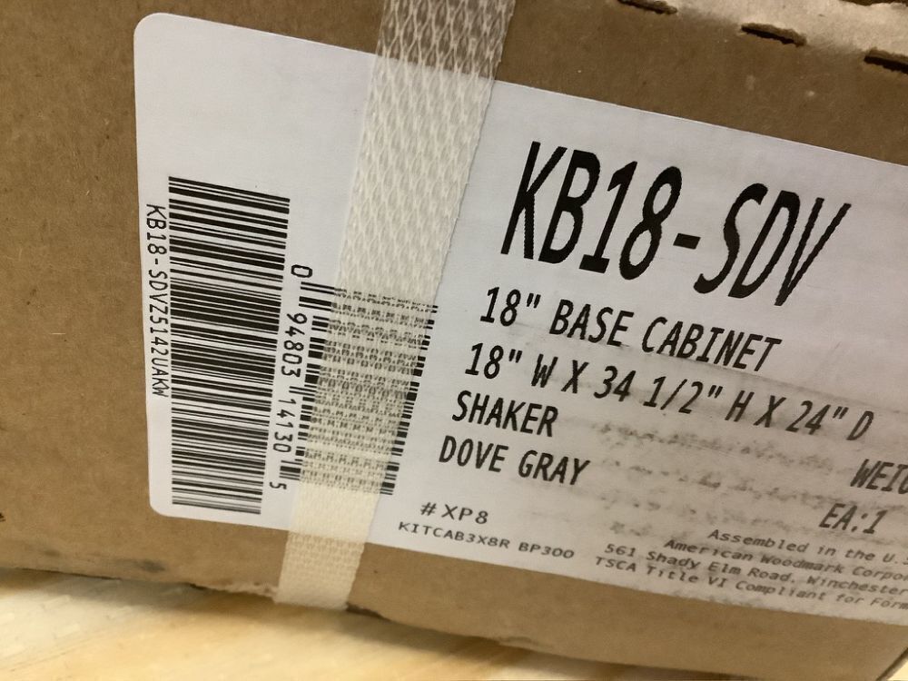 Hampton Bay Shaker 18 in. W x 24 in. D x 34.5 in. H Assembled Base Cabinet in Dove Gray - Image 8 - Lot 437JF