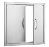 Double Outdoor Access Door 26 in. W x 24 in. Stainless Steel Flush Mount Door with Handles - Thumbnail 1