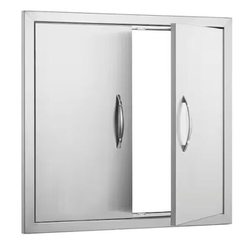 Double Outdoor Access Door 26 in. W x 24 in. Stainless Steel Flush Mount Door with Handles - Lot 441JF