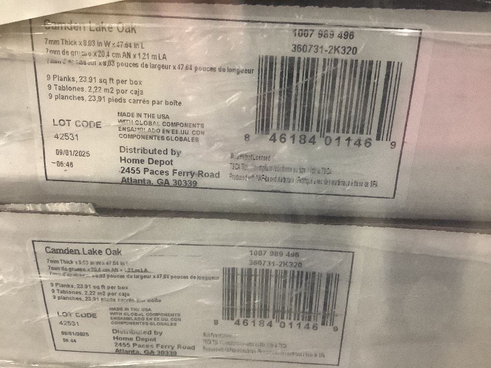 717 sq. ft. - (30) Cases of TrafficMaster Camden Lake Oak 7 mm T x 8 in. W Laminate Wood Flooring (23.9 sqft/case) - Image 3 - Lot 9JF