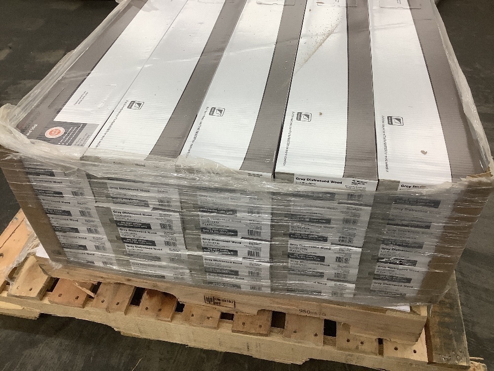 1,080 sq. ft. - (30) Cases of TrafficMaster Grey Distressed Wood 4 MIL x Multi-Width x 36 in. L Peel and Stick Vinyl Plank Flooring (36 sqft/case) - Image 7 - Lot 7JF