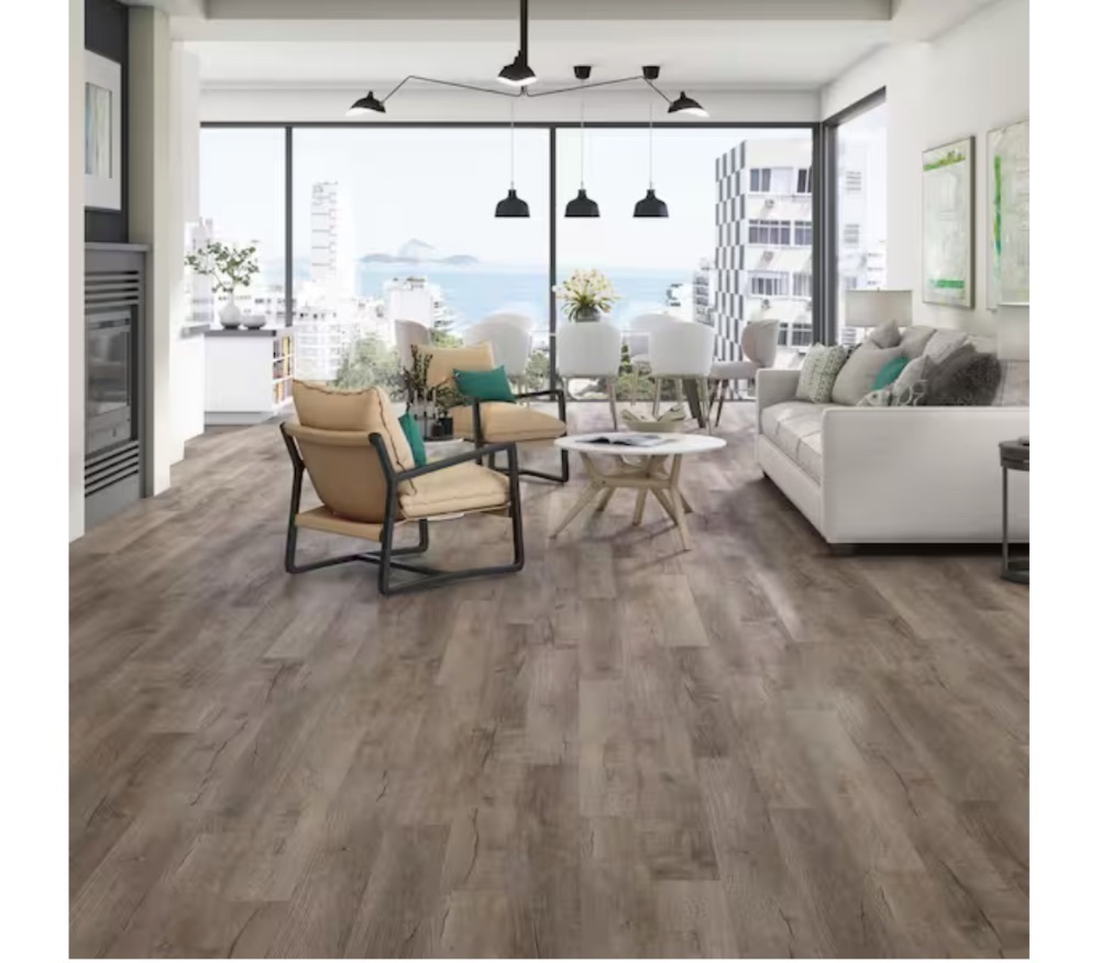 672 sq. ft. - (16) Cases of DuraDecor Polished Pro Ashen Greige 20 MIL x 6 in. W x 48 in. L Glue Down Waterproof Luxury Vinyl Flooring (42 sq.ft./case) - Image 1 - Lot 15JF