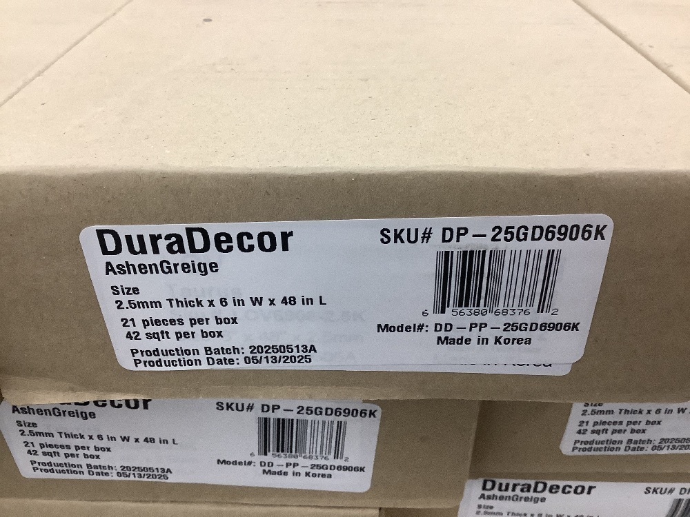 672 sq. ft. - (16) Cases of DuraDecor Polished Pro Ashen Greige 20 MIL x 6 in. W x 48 in. L Glue Down Waterproof Luxury Vinyl Flooring (42 sq.ft./case) - Image 5 - Lot 15JF