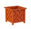 Pure Garden Terracotta Plastic Square Box Planter with Lattice Pattern - Thumbnail 1