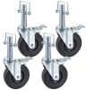 VEVOR 5 in. Scaffolding Rubber Wheel Dual Locking Heavy Duty Casters 280 lbs. Capacity Per Wheel (4 Pack) - Thumbnail 1