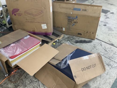 Lot of Outdoor Table, 2 Cushions & Umbrella Base - Uninspected - Lot 546