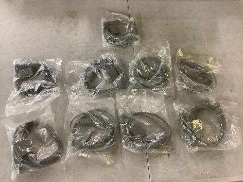 Lot of (9) Datalogic 90A051330 Coiled Female Connector - Lot 636