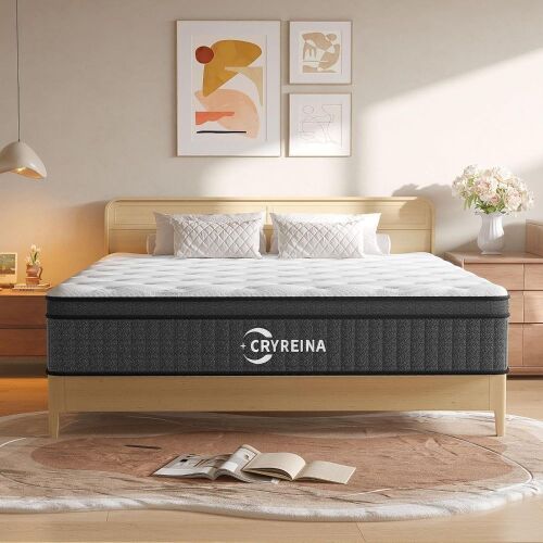 CRYREINA 12 Inch Queen Hybrid Mattress - Lot 102JF