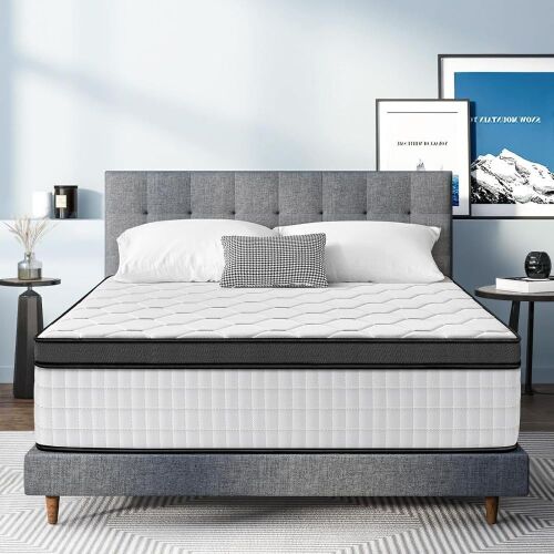 QUENSIYE 12 Inch Queen Hybrid Foam Mattress - Lot 108JF