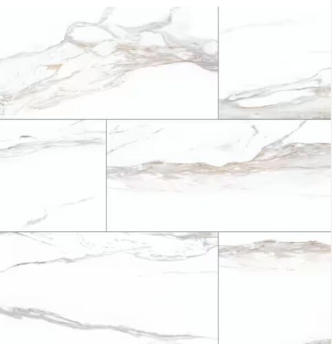 432 sq. ft. - (27) Cases of MSI Milos White 24 in. x 48 in. Polished Porcelain Marble Look Floor and Wall Tile (16 sq. ft. /Case) - Lot 22JF