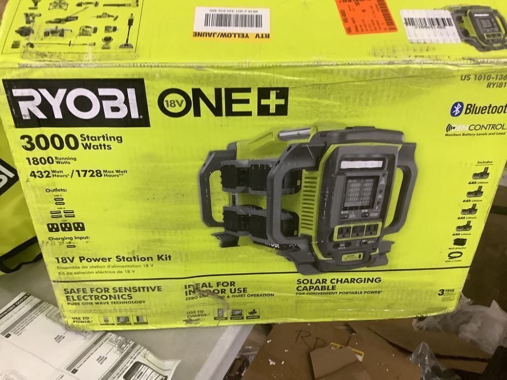 RYOBI 18V ONE+ 1800-Watt Portable Battery Inverter Power Station/8-Port Charger (Tool Only) - Image 14 - Lot 53JF