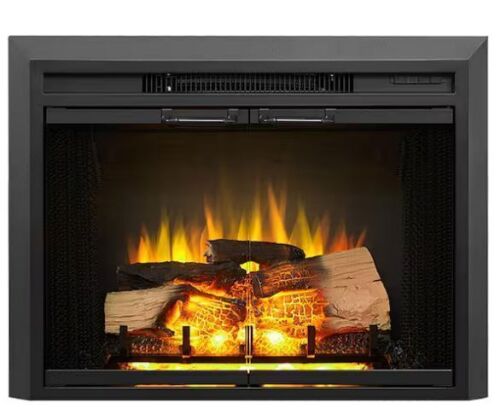 28 in. Electric Fireplace Insert with Remote Control, Adjustable Flame Brightness and Speed, 750/1500W - Lot 64JF